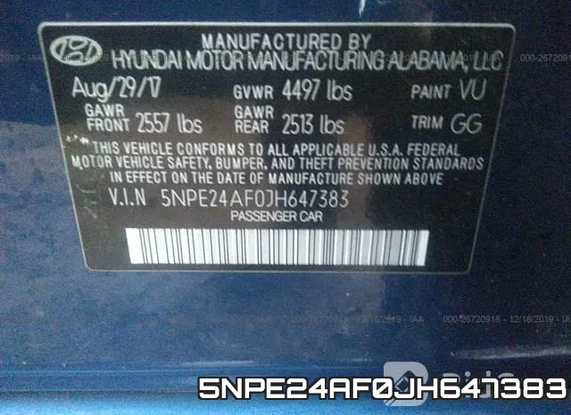 5NPE24AF0JH647383 фото 10