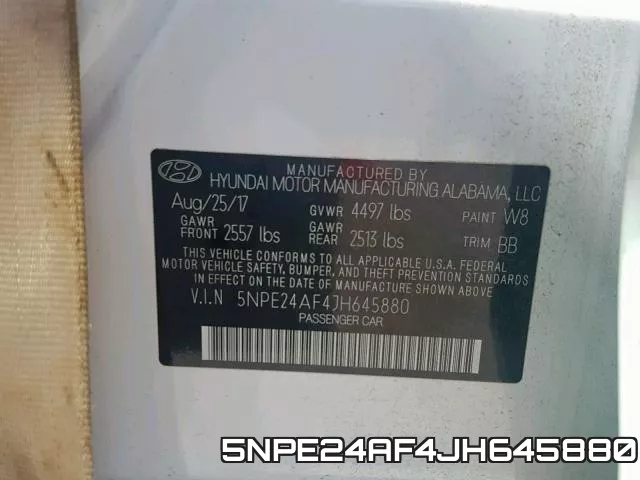 5NPE24AF4JH645880 фото 2
