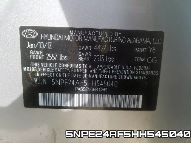 5NPE24AF5HH545040 фото 2