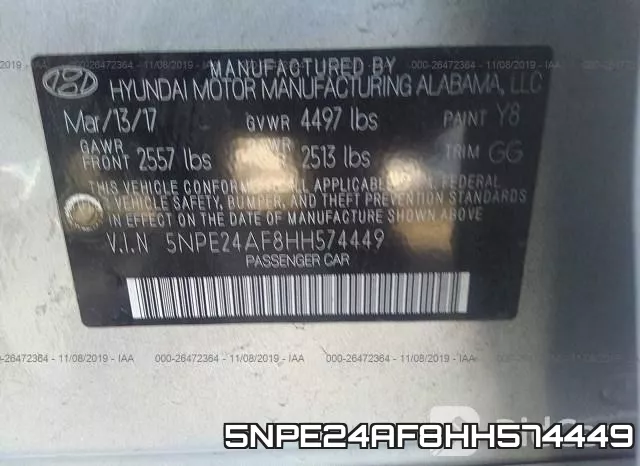 5NPE24AF8HH574449 фото 10