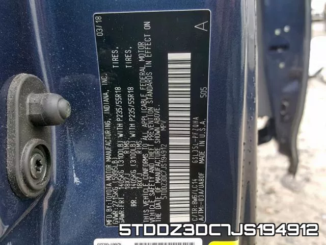 5TDDZ3DC7JS194912 фото 2