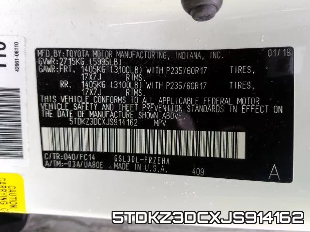 5TDKZ3DCXJS914162 фото 2
