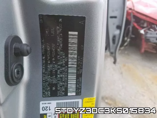 5TDYZ3DC3KS015834 фото 2
