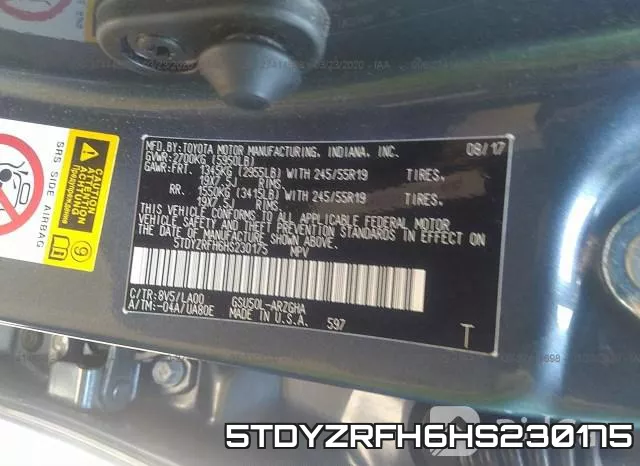 5TDYZRFH6HS230175 фото 10