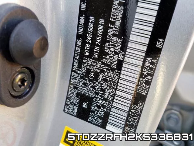 5TDZZRFH2KS336831 фото 2
