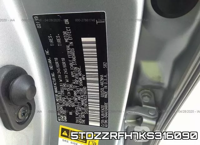 5TDZZRFH7KS316090 фото 10