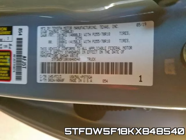 5TFDW5F18KX848540 фото 2