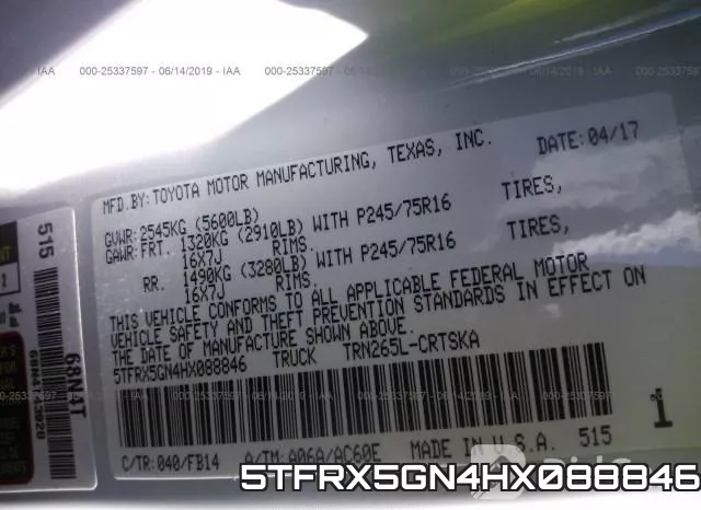 5TFRX5GN4HX088846 фото 10