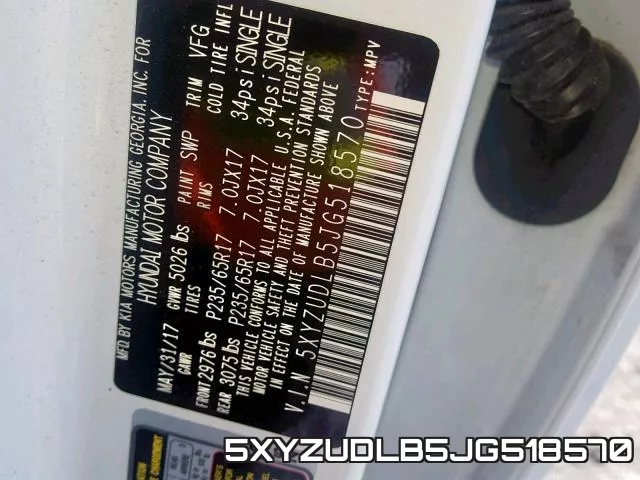 5XYZUDLB5JG518570 фото 2