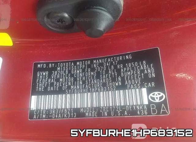 5YFBURHE1HP683152 фото 10