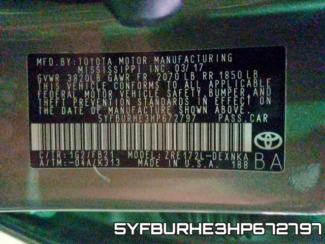 5YFBURHE3HP672797 фото 2