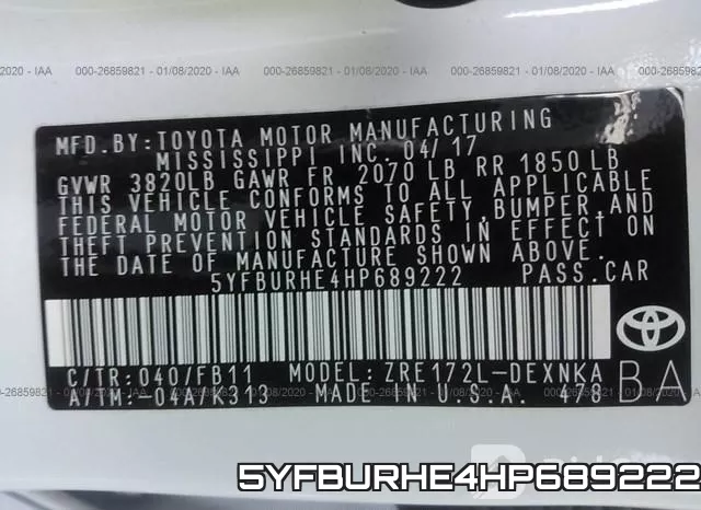 5YFBURHE4HP689222 фото 10