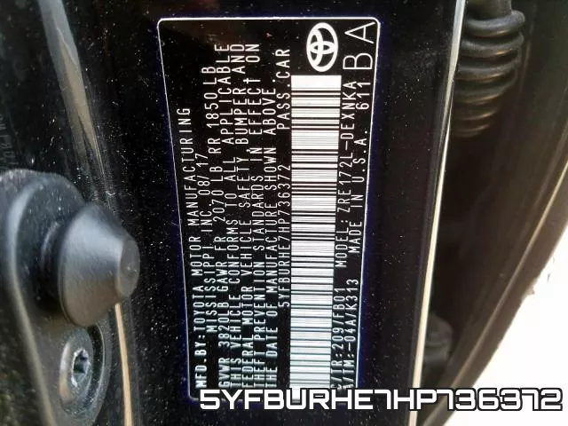 5YFBURHE7HP736372 фото 2