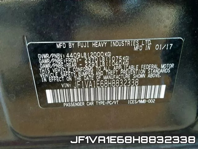 JF1VA1E68H8832338 фото 2