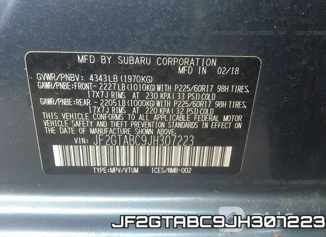 JF2GTABC9JH307223 фото 10