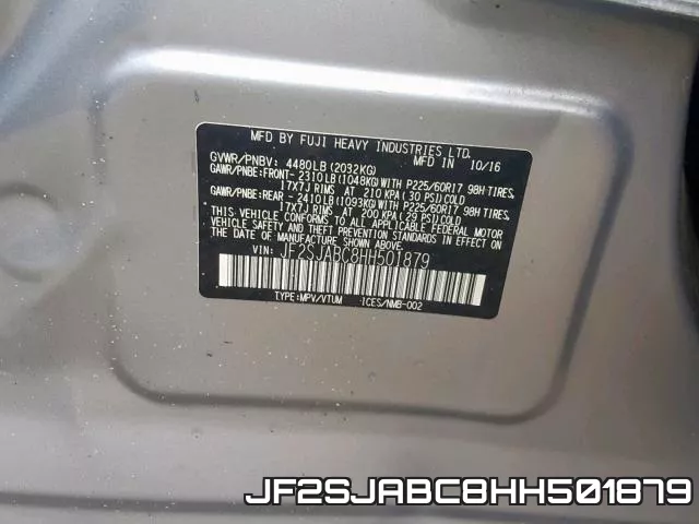 JF2SJABC8HH501879 фото 2
