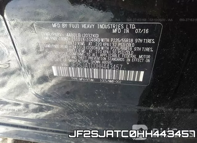 JF2SJATC0HH443457 фото 10