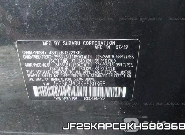 JF2SKAPC8KH580368 фото 10