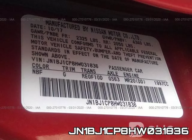 JN1BJ1CP8HW031836 фото 10