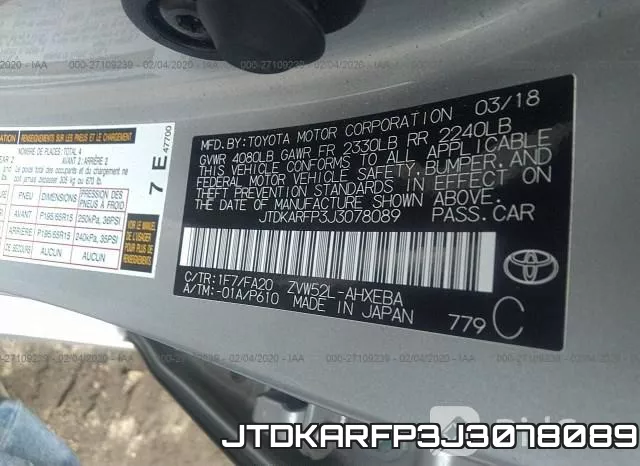 JTDKARFP3J3078089 фото 10