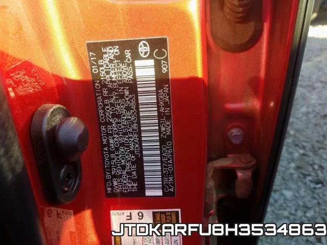 JTDKARFU8H3534863 фото 2