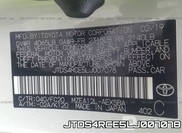 JTDS4RCE5LJ007078 фото 10