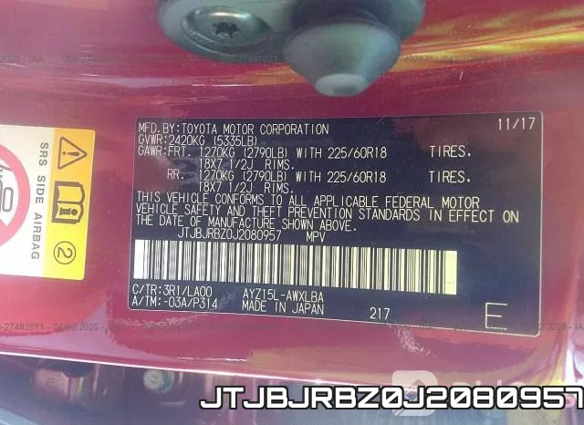 JTJBJRBZ0J2080957 фото 10