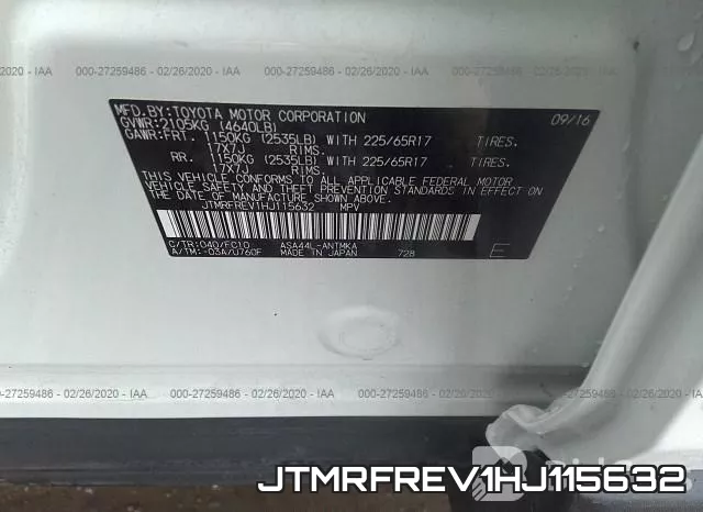 JTMRFREV1HJ115632 фото 10