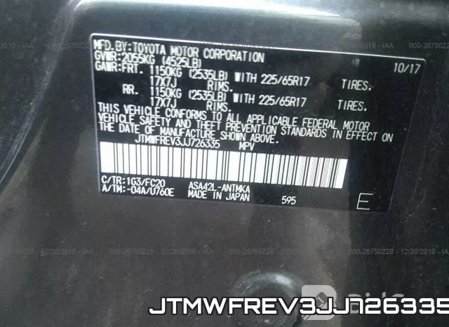 JTMWFREV3JJ726335 фото 10