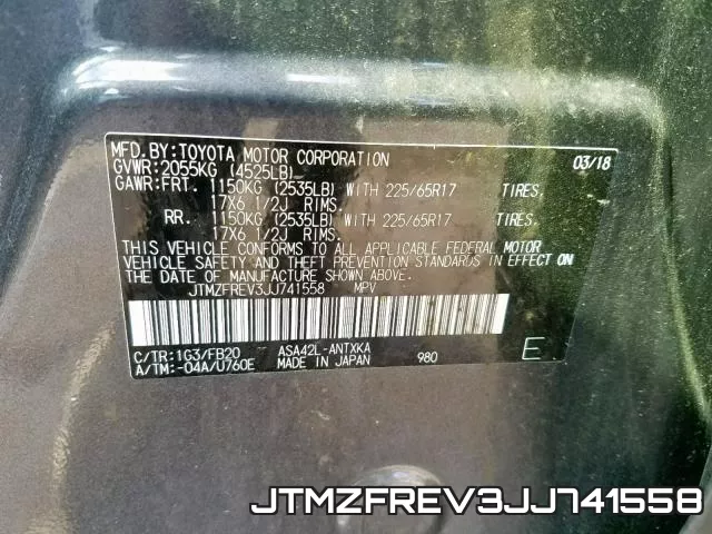 JTMZFREV3JJ741558 фото 2