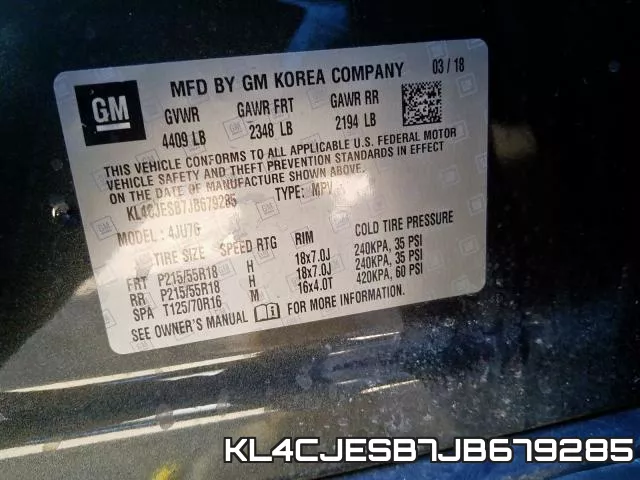 KL4CJESB7JB679285 фото 2