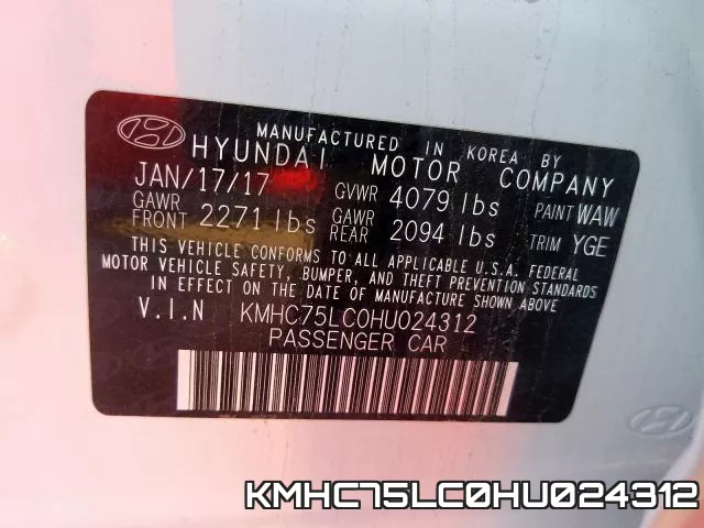 KMHC75LC0HU024312 фото 2