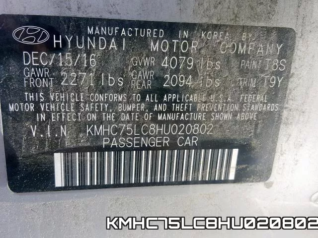 KMHC75LC8HU020802 фото 2