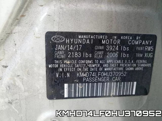 KMHD74LF0HU370952 фото 2
