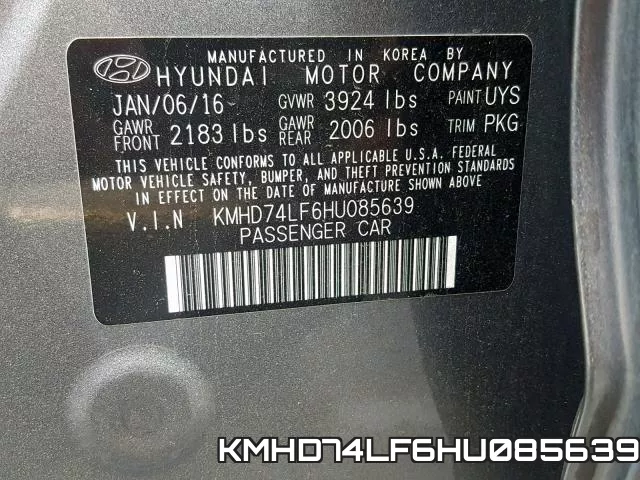 KMHD74LF6HU085639 фото 2