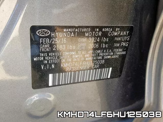 KMHD74LF6HU125038 фото 2