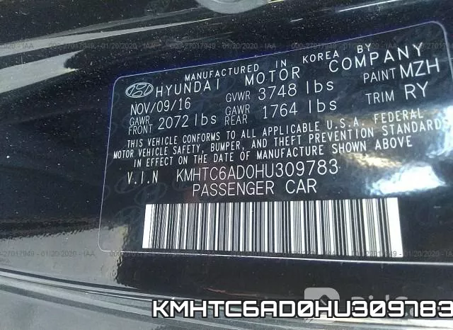 KMHTC6AD0HU309783 фото 6