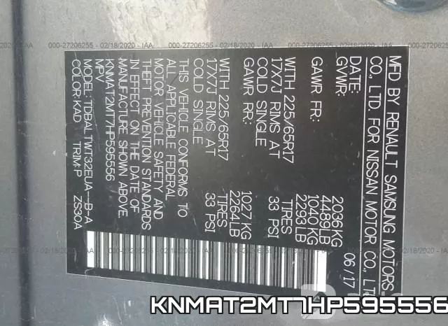 KNMAT2MT7HP595556 фото 10