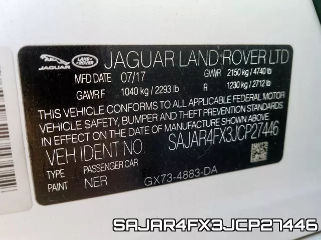 SAJAR4FX3JCP27446 фото 2