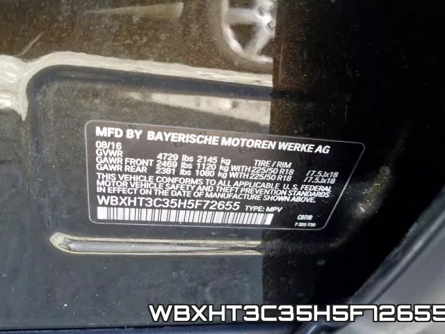 WBXHT3C35H5F72655 фото 2