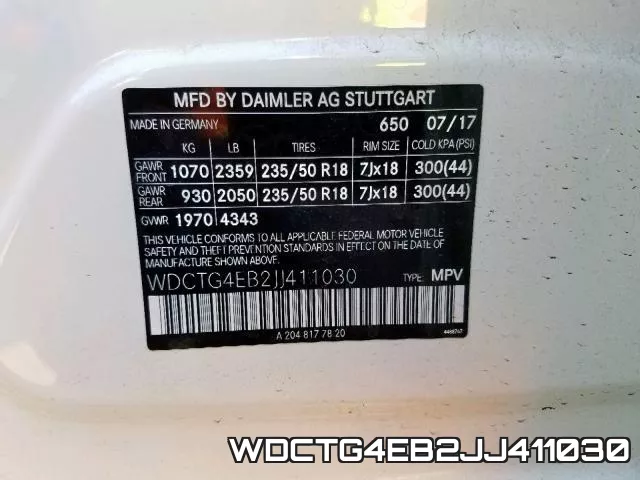 WDCTG4EB2JJ411030 фото 2