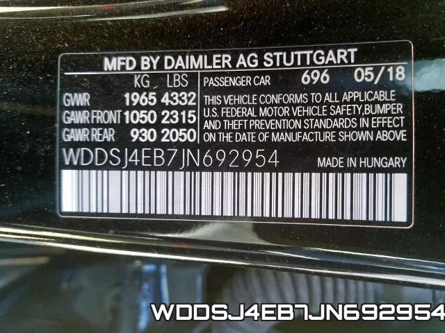 WDDSJ4EB7JN692954 фото 2