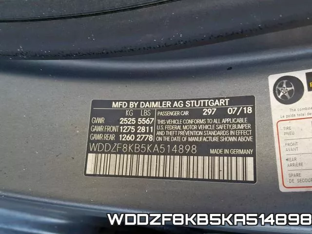 WDDZF8KB5KA514898 фото 2