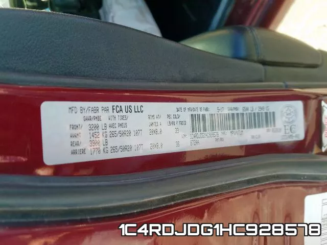 1C4RDJDG1HC928578 фото 2