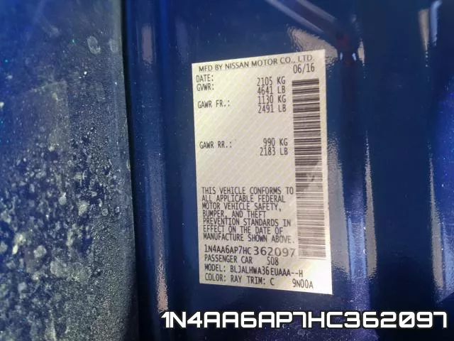 1N4AA6AP7HC362097 фото 2