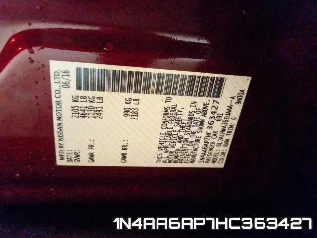 1N4AA6AP7HC363427 фото 2