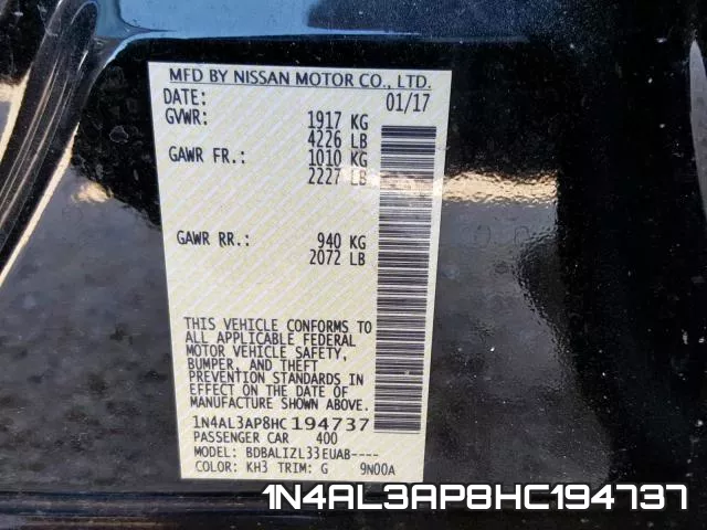 1N4AL3AP8HC194737 фото 2