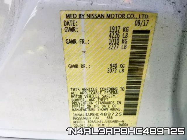 1N4AL3AP8HC489725 фото 2