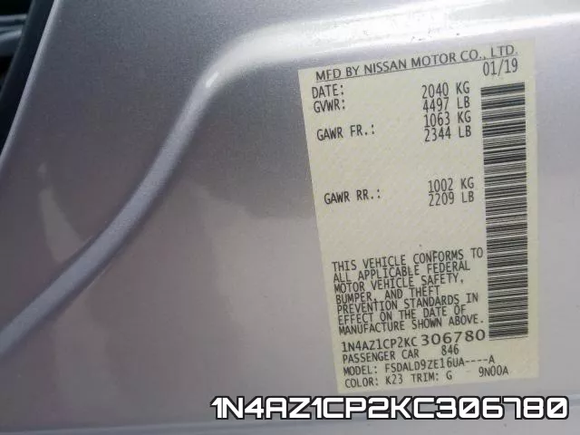 1N4AZ1CP2KC306780 фото 2