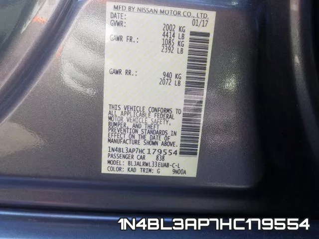 1N4BL3AP7HC179554 фото 2